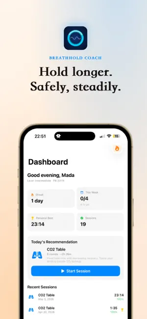 BreathHold Coach screenshot 1