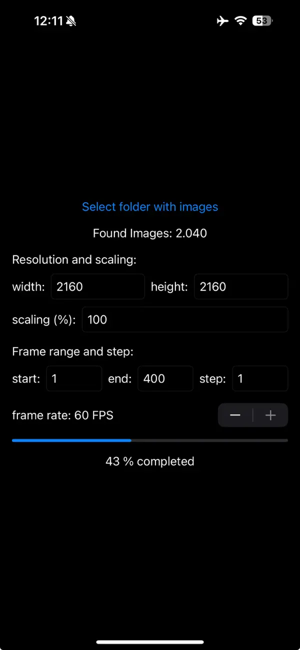 Screenshot #1 pour Frames2Video