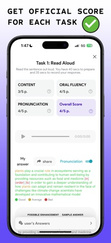 PTE Practice & Mock Tests iPhone screenshot
