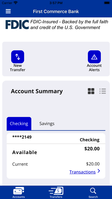 First Commerce Bank Mobile Screenshot