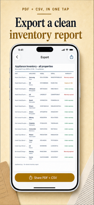 ApplianceLog: Serial Inventory Screenshot 5 of 5