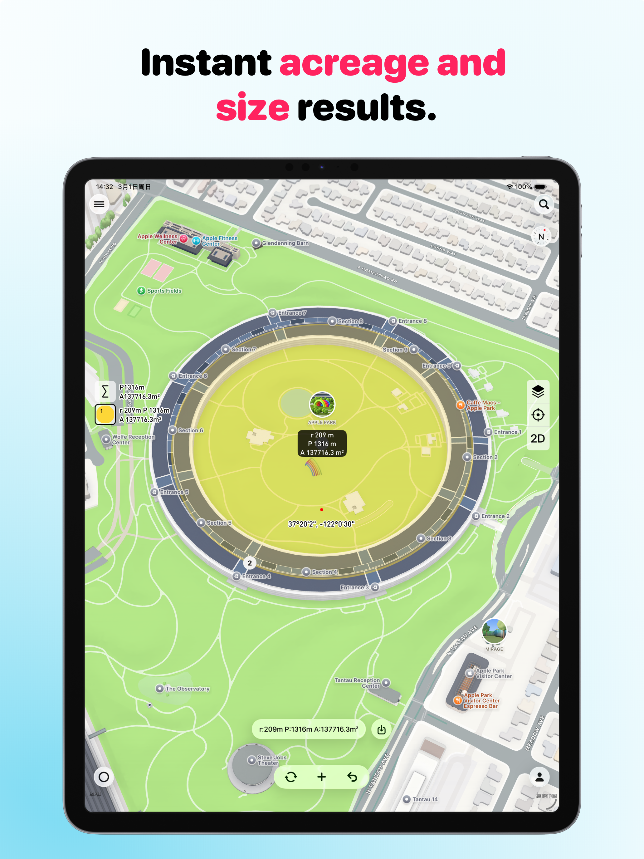 Planimeter: Area & Distance