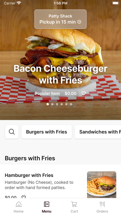 Patty Shack iPhone screenshot 2 - Food & Drink app