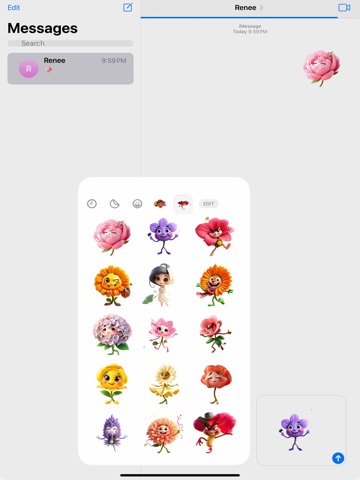 Waltzing Flower Stickers iPad screenshot