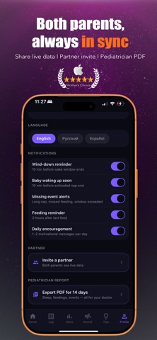 Lunaby: Baby Sleep Tracker iPhone screenshot