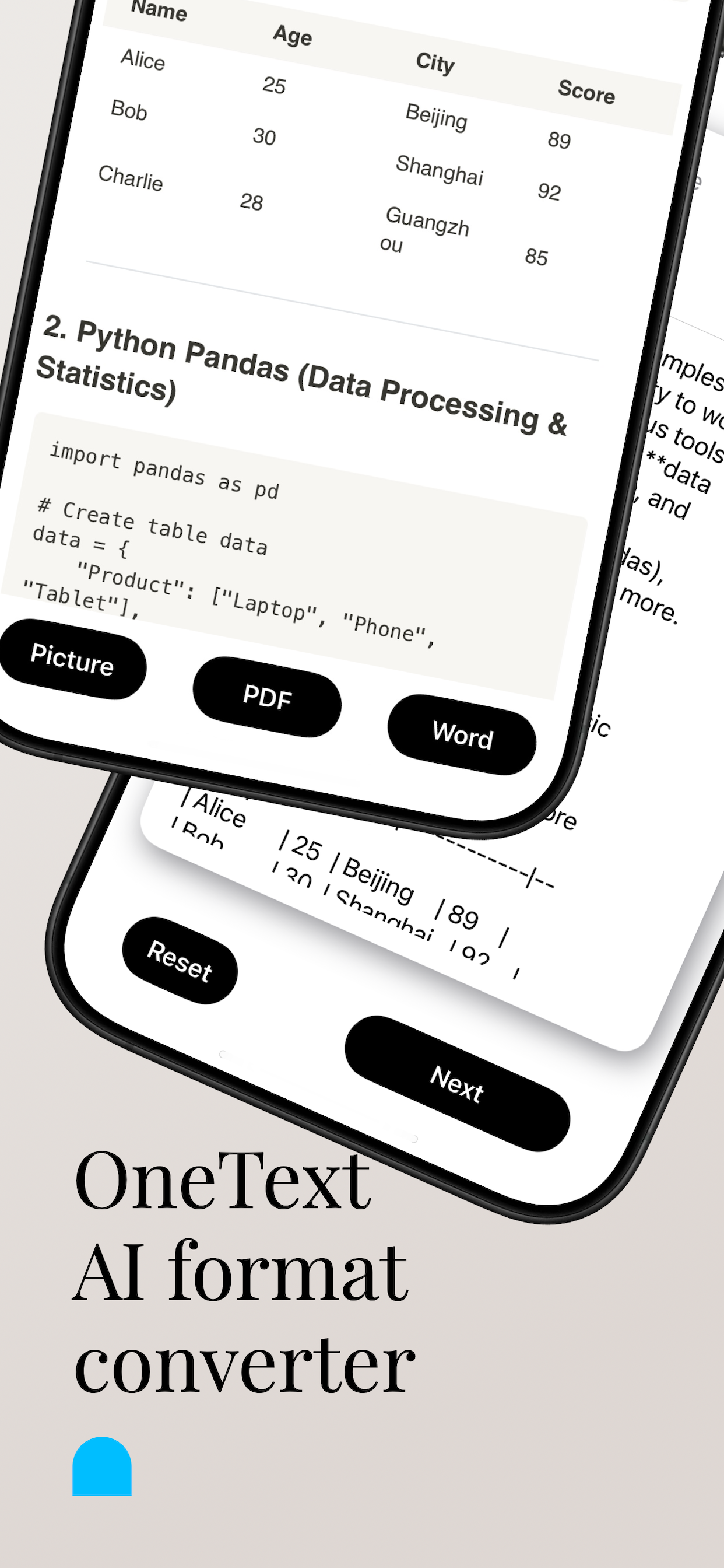 AI Markdown Formatter: OneText