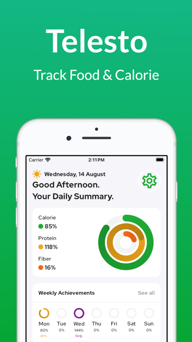Telesto - Track Food & Calorie Screenshot