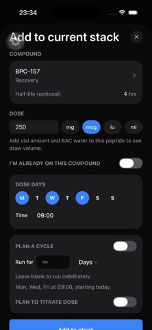Biohack Peptide Tracker Screenshot 5 of 7