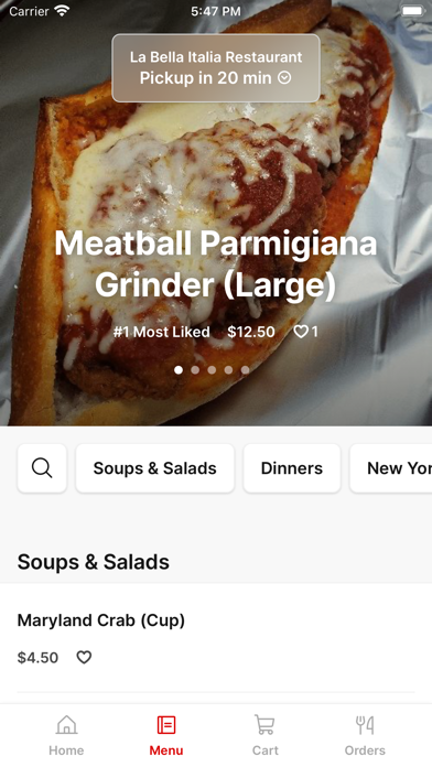 La Bella Italia Restaurant Screenshot