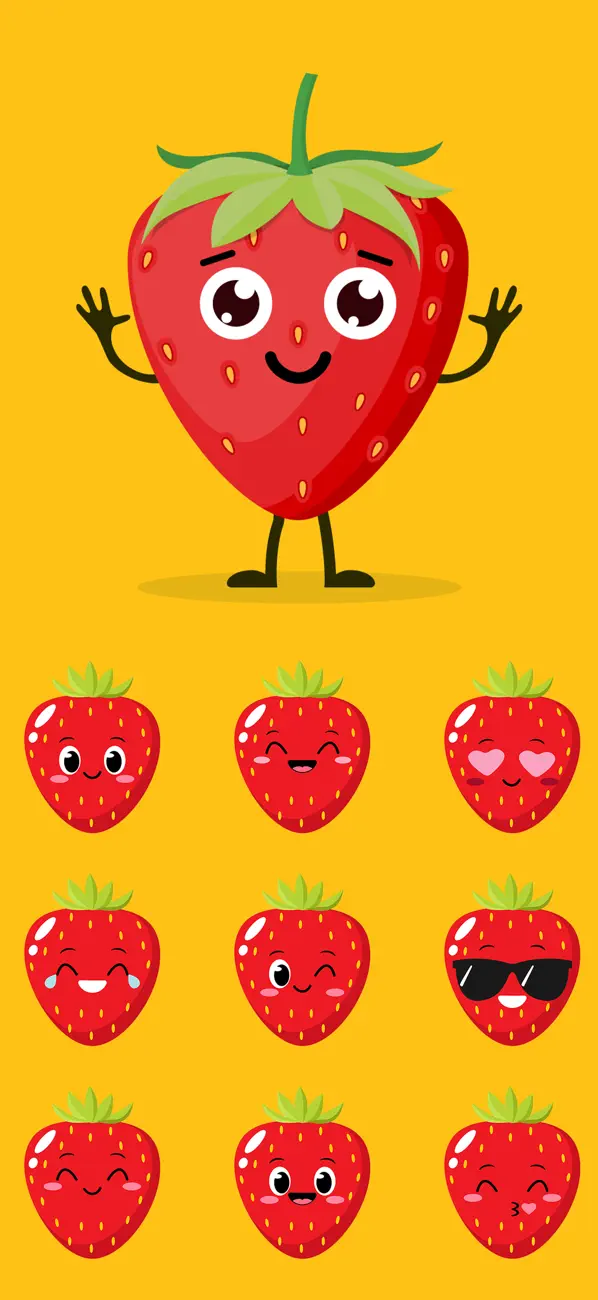 Screenshot #1 pour Kawaii Strawberry Emojis