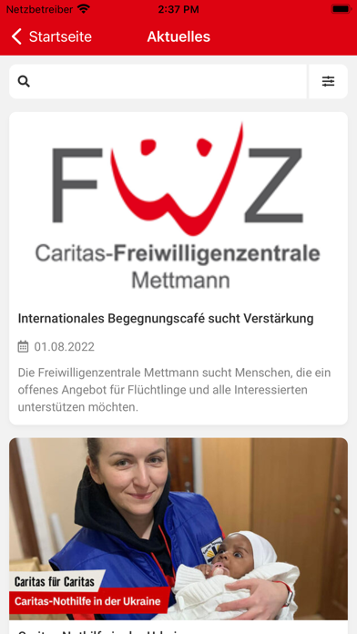 Caritas im Kreis Mettmann Screenshot