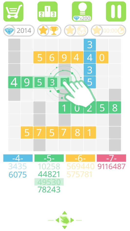 #3. Numbers crossed (iOS) Podle: PLAYTOUCH