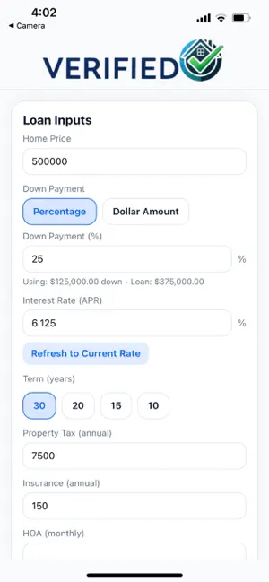 Verified Mortgage DTI Calc screenshot 1