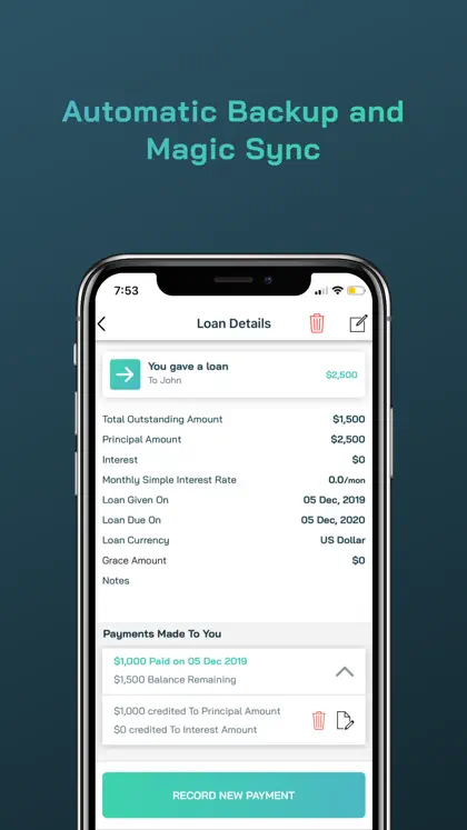 Screenshot 3 von 6 zu Loan Book & Debt Manager