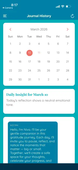 Niva: AI Gratitude Journal screenshot 3