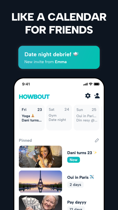 Howbout: social calendar Screenshot
