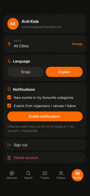 Letsgo.al — Events & Tickets screenshot 1