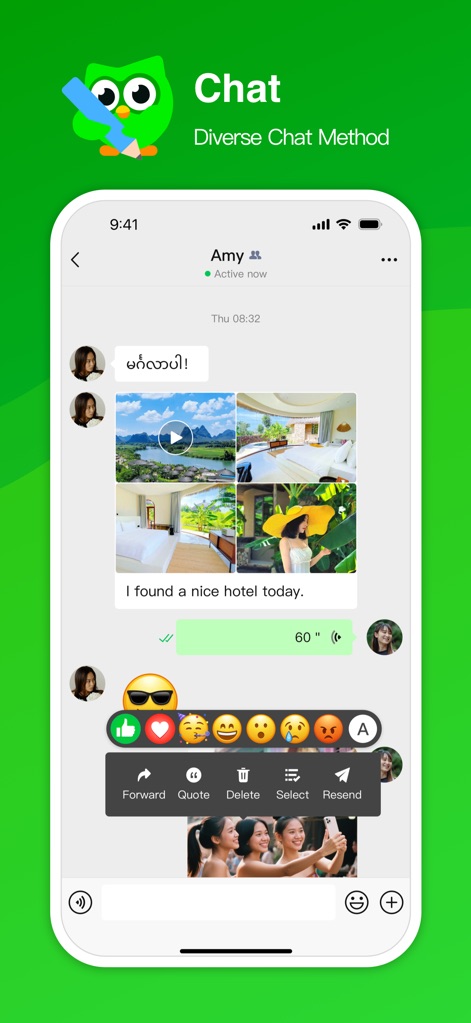 ZegoChat - This tool offers diverse chat methods, featuring rich media sharing within message bubbles and a wide array of emoji reaction options.