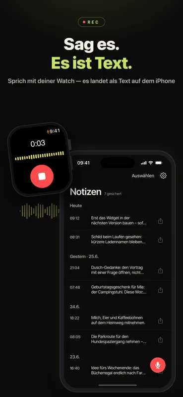 Talk Memo: Watch音声メモ文字起こし screenshot 1 of 5