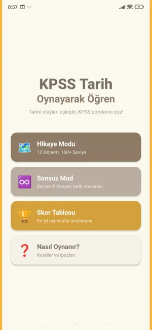 KPSS Tarih Oyunu iPhone screenshot 5