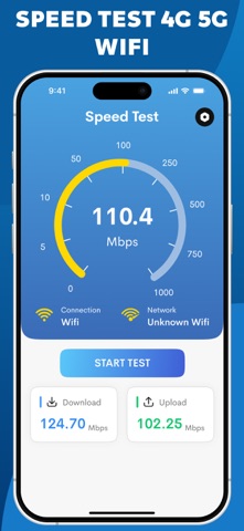 Speed test 4G 5G WiFi Internet iPhone screenshot