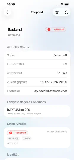 Screenshot von GatusPocket auf dem iPhone 4