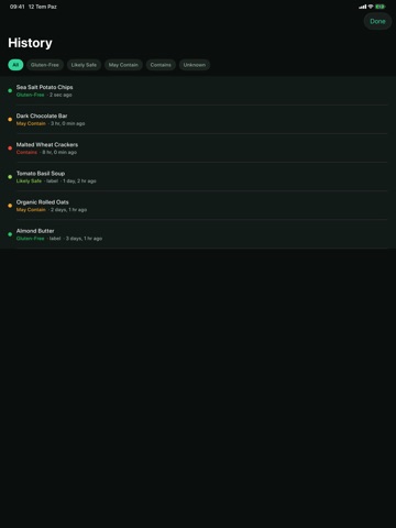 Gluten Free Label Scanner iPad screenshot