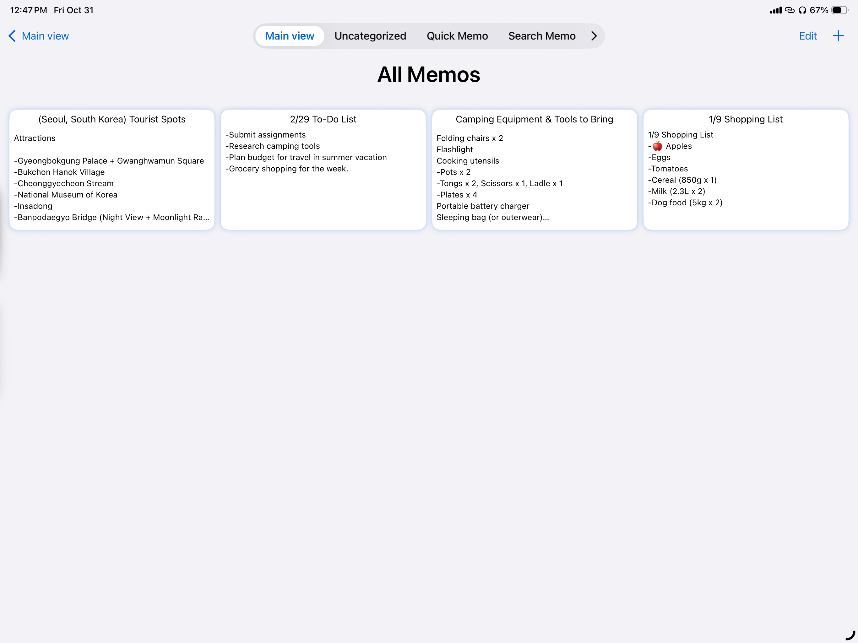 NoteCard - Simplest Memo App