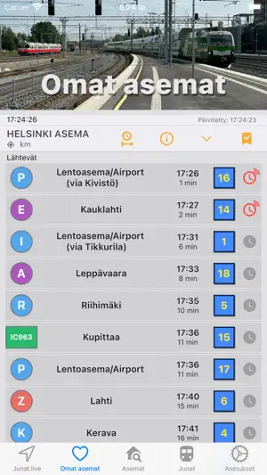 JunatNyt Trains Finland screenshot 2
