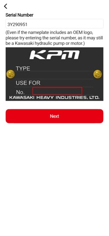 Kawasaki Hydraulic Finder screenshot