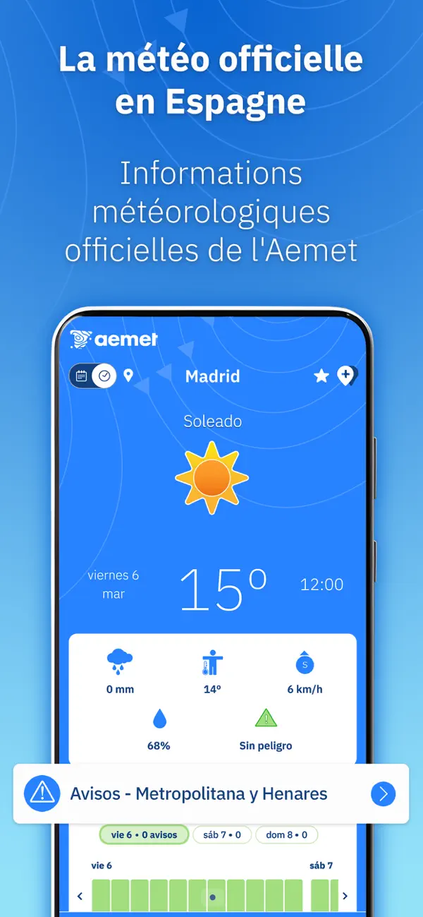 Screenshot #1 pour Aemet: météo et radar Espagne
