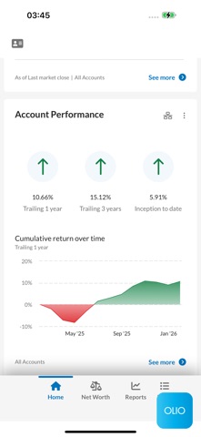 OLIO Financial Planning screenshot