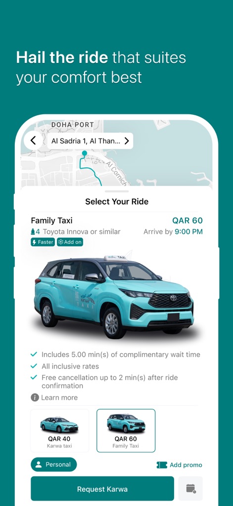 Karwa Official - karwa-taxi-app-ride-selection
