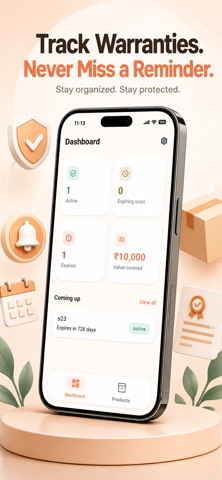 Warranty Tracker Reminders App Screenshot 1 of 6