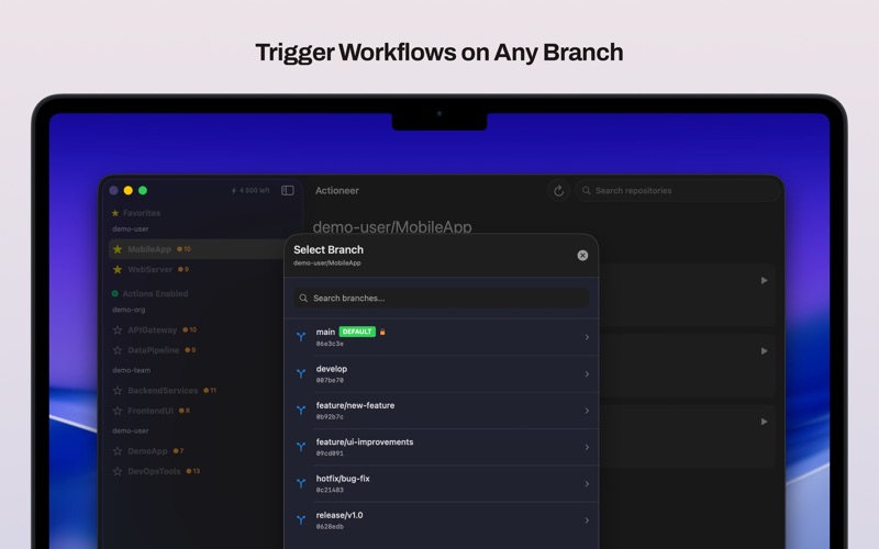 Actioneer - Command your CI screenshot