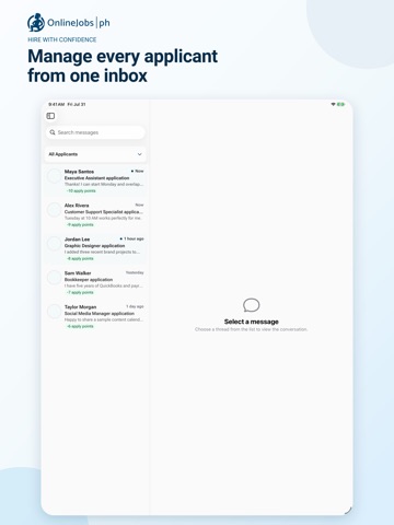 OnlineJobs for Employers iPad screenshot 1
