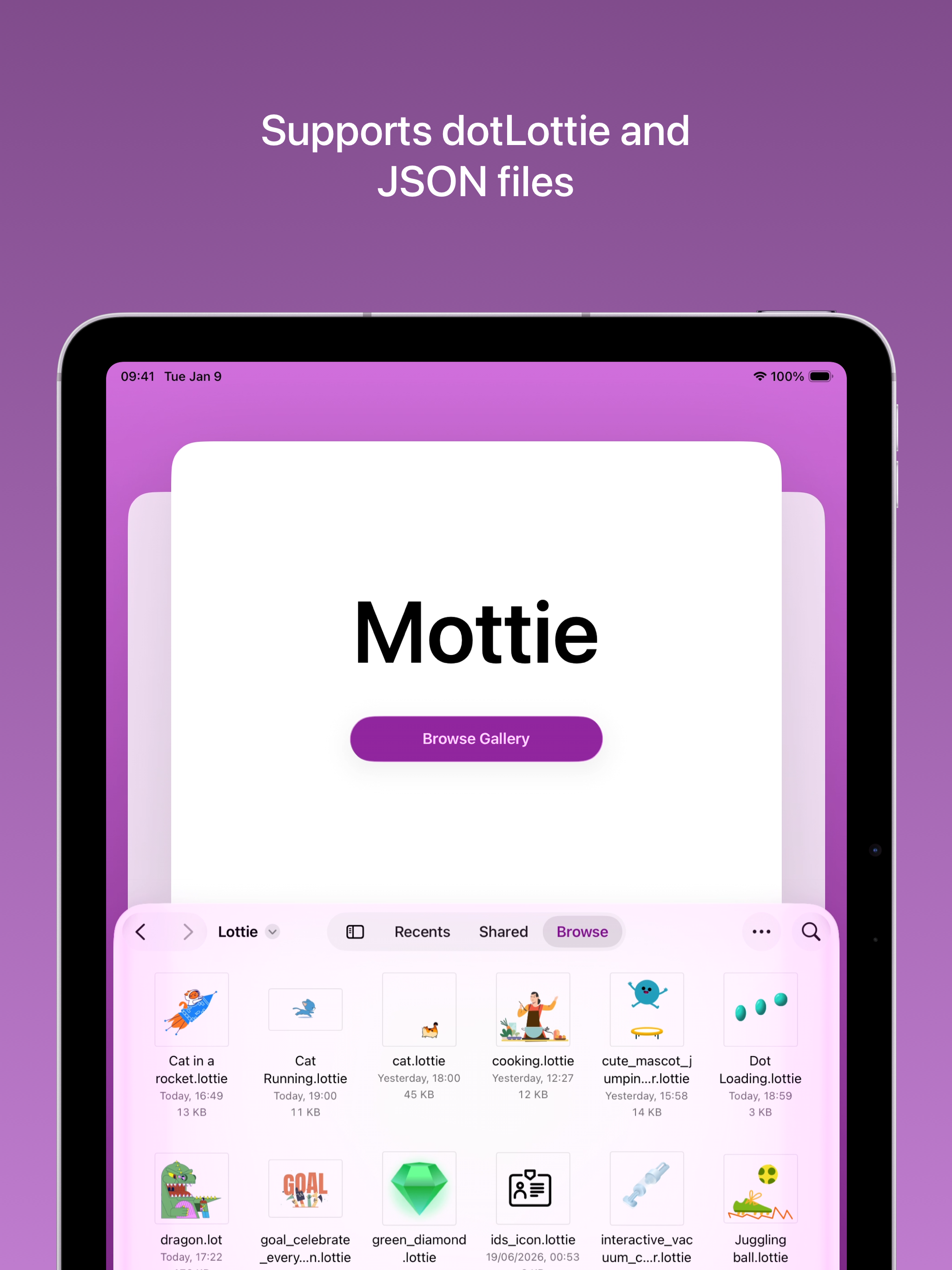 Mottie: Lottie Player