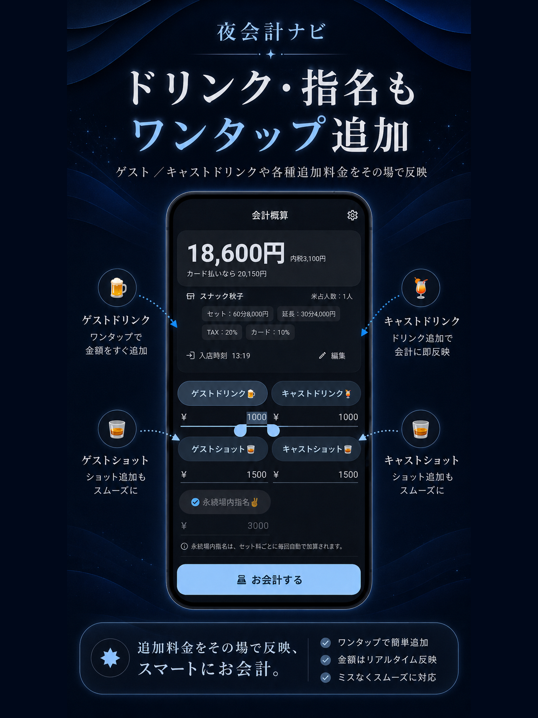 夜会計ナビ - セット料金を簡単計算！ screenshot 15