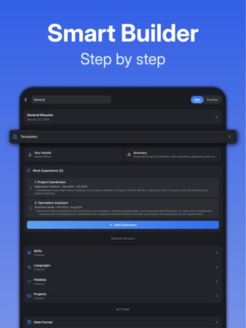 Resume Builder – Job CV Maker iPad screenshot