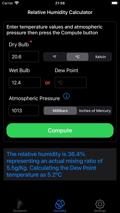 Dew Point Humidity Calculator screenshot-5
