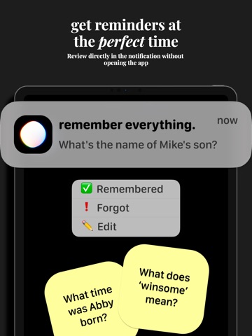 remember everything. iPad screenshot