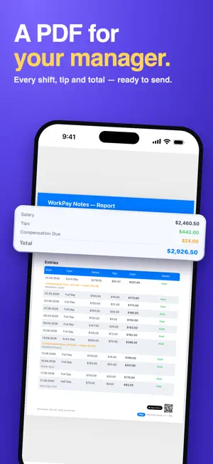 WorkPay: Shift & Tip Tracker screenshot 4