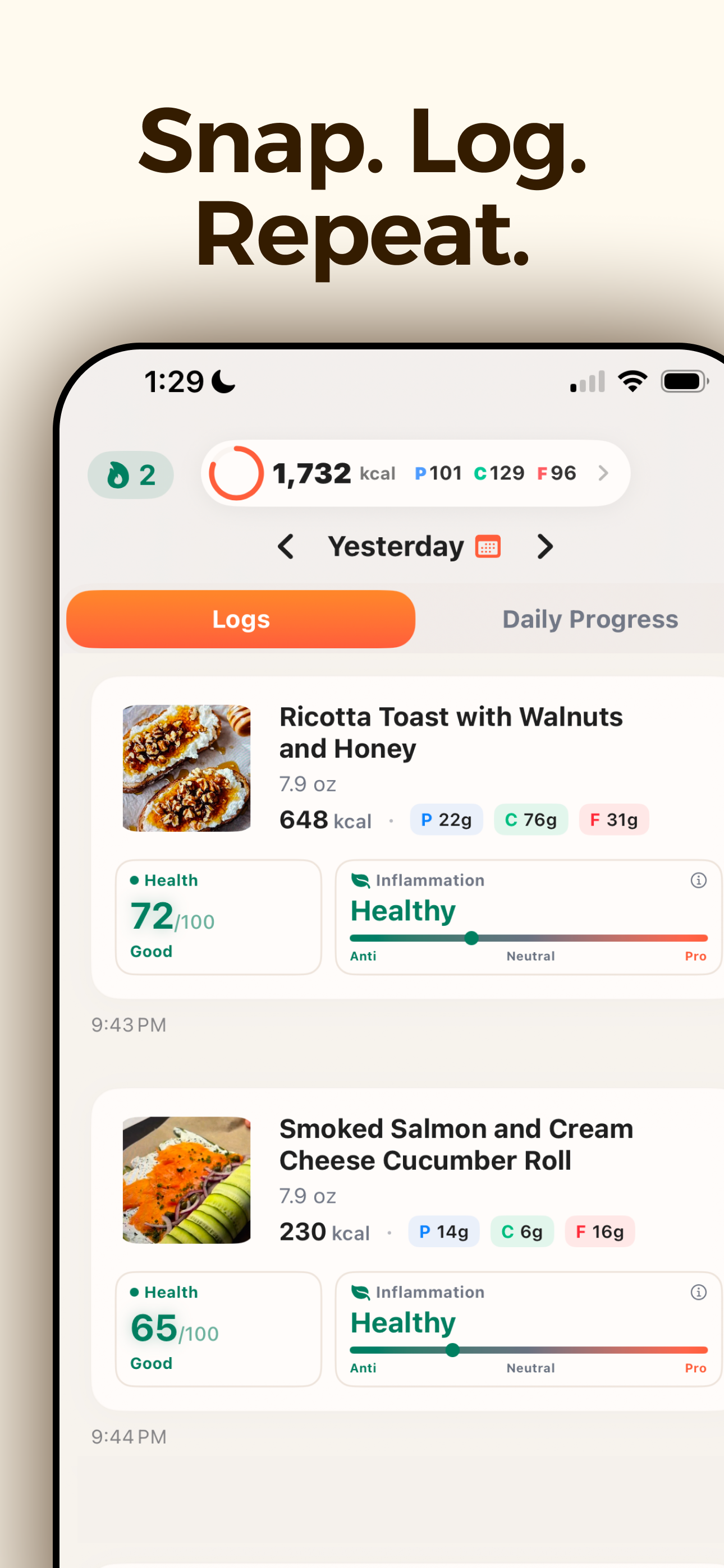 calorie, protein tracker: tang screenshot 8