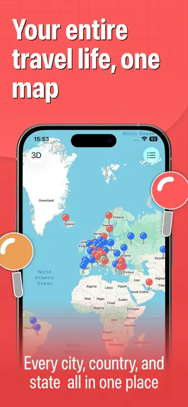 Pin Traveler: Track Travel Map screenshot 1 of 8