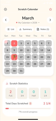 Scratch Calendar screenshot