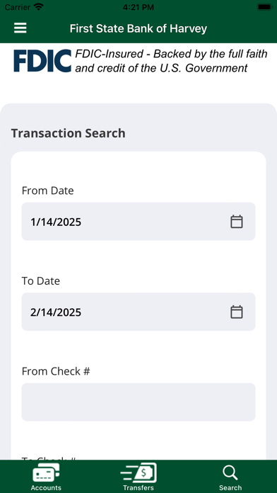 First State Bank of Harvey Screenshot