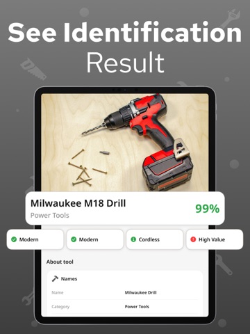Tool Identifier – Toolium iPad screenshot