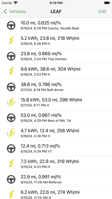 EV Logger Screenshot