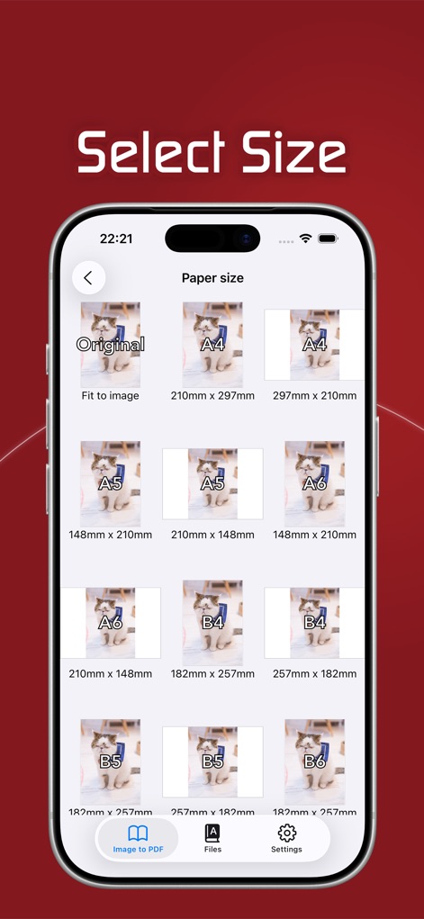 Image to PDF - Convert to PDF - Users gain control over the final PDF layout, choosing from predefined "Paper size" options like A4 and A5, or opting for the "Original" image dimensions.