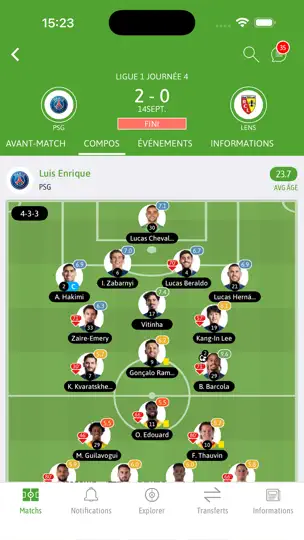 Capture d'écran de BeSoccer Plus sur iPhone 2